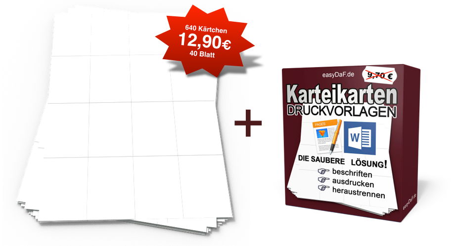 Perforiertes-Papier-Druckvorlagen A8-Karteikarten zum Selbst-Ausdrucken auf A4-Bögen mit Mikroperforation